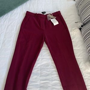 JCrew maroon high rise Cameron ankle pant